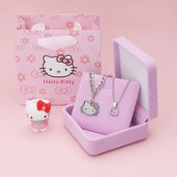 Hello Kitty Silver Sparkle Twin Necklace Set