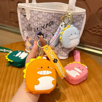 Dinosaur Silicon Coin Pouch Keychain