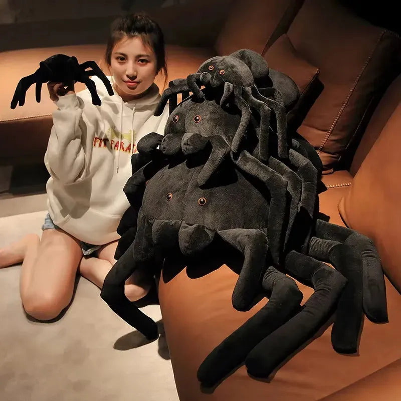 Giant Creepy Black Spider Plush Toy