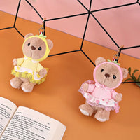 Cozy Frock Bear Plush Keychain