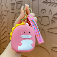 Dinosaur Silicon Coin Pouch Keychain