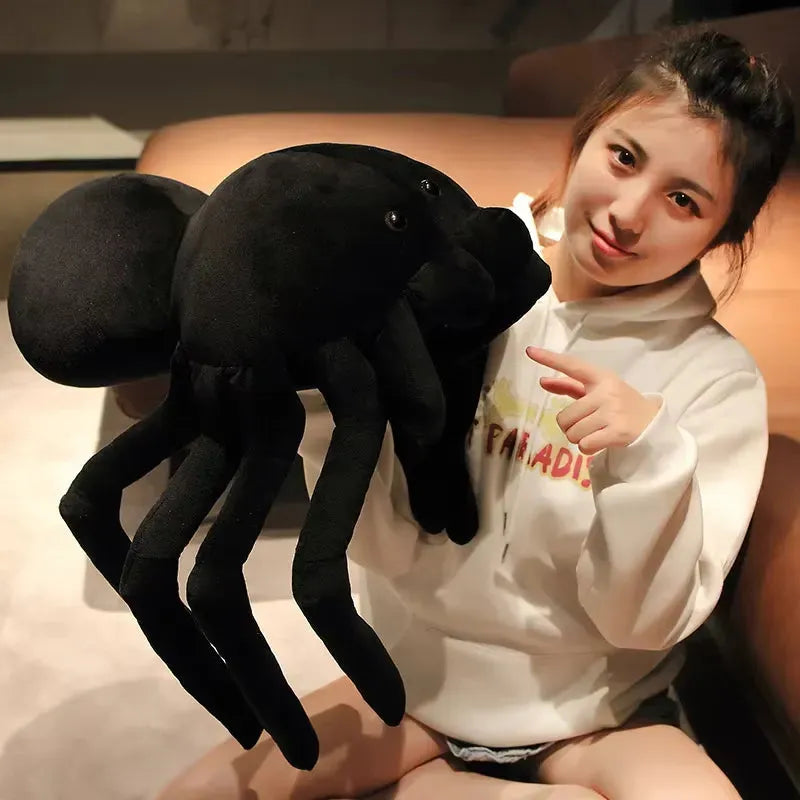 Giant Creepy Black Spider Plush Toy