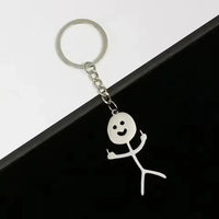 Finger Salute Doodle Stickman Keychain