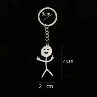 Finger Salute Doodle Stickman Keychain