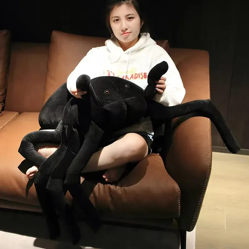 Giant Creepy Black Spider Plush Toy