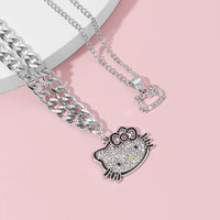 Hello Kitty Silver Sparkle Twin Necklace Set