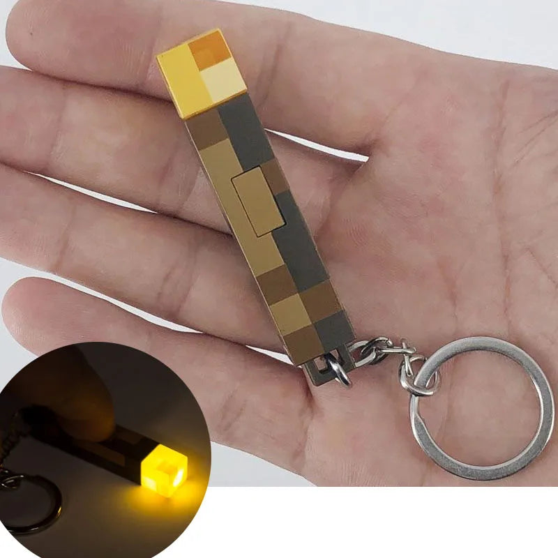 Minecraft Brownstone Torch Keychain