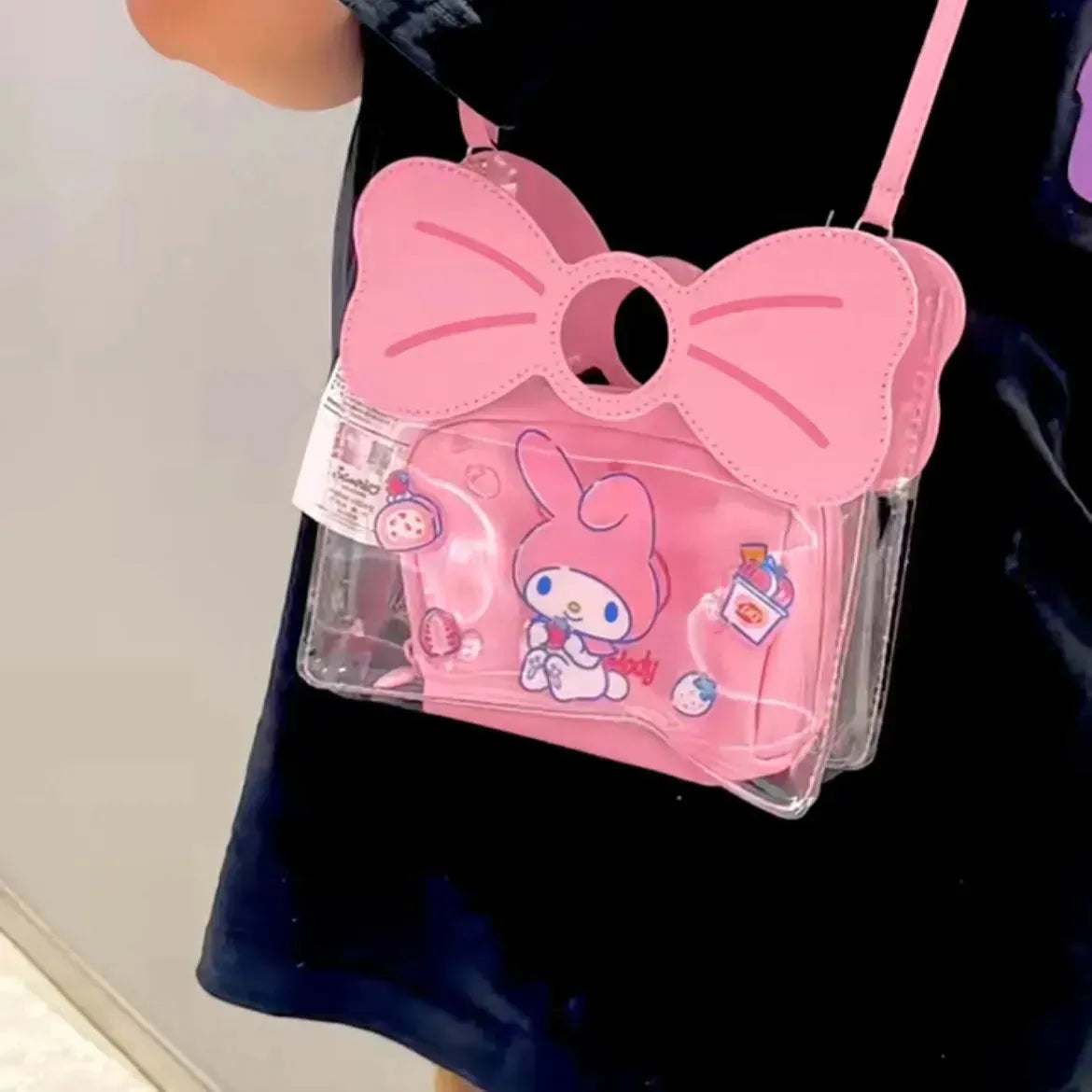 Limited My melody & DQ My melody transparent jelly crossbody bag - Bear Hugs