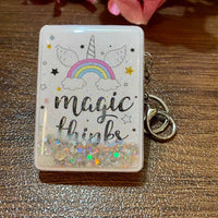 Unicorn Dreams Glitter Mirror Keychain