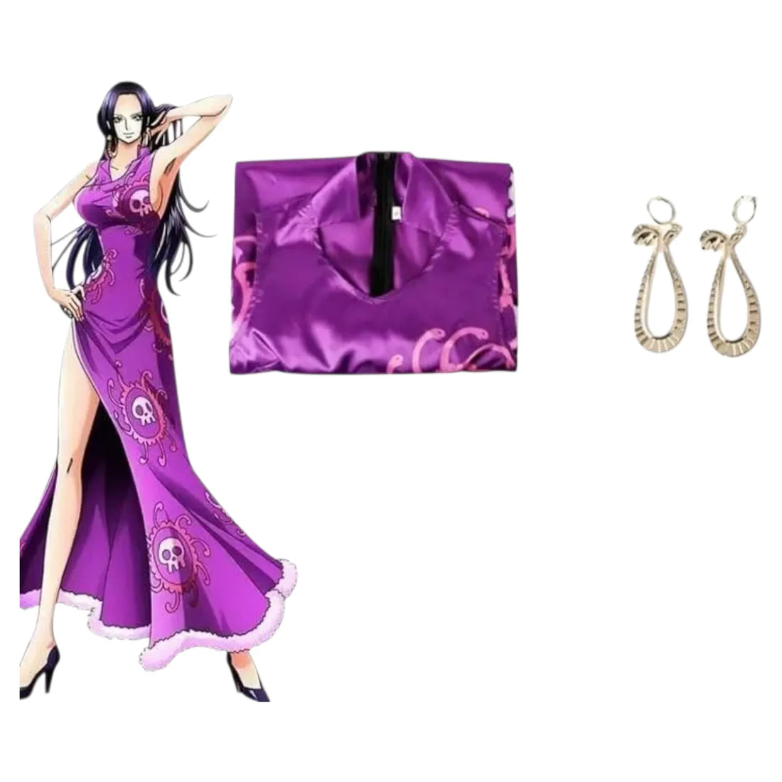 OP Boa Hancock Purple Cheongsam Costume