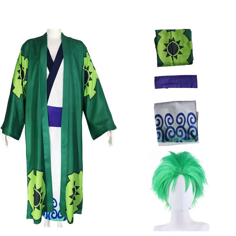 OP Roronoa Zoro King of Hell Cosplay Set