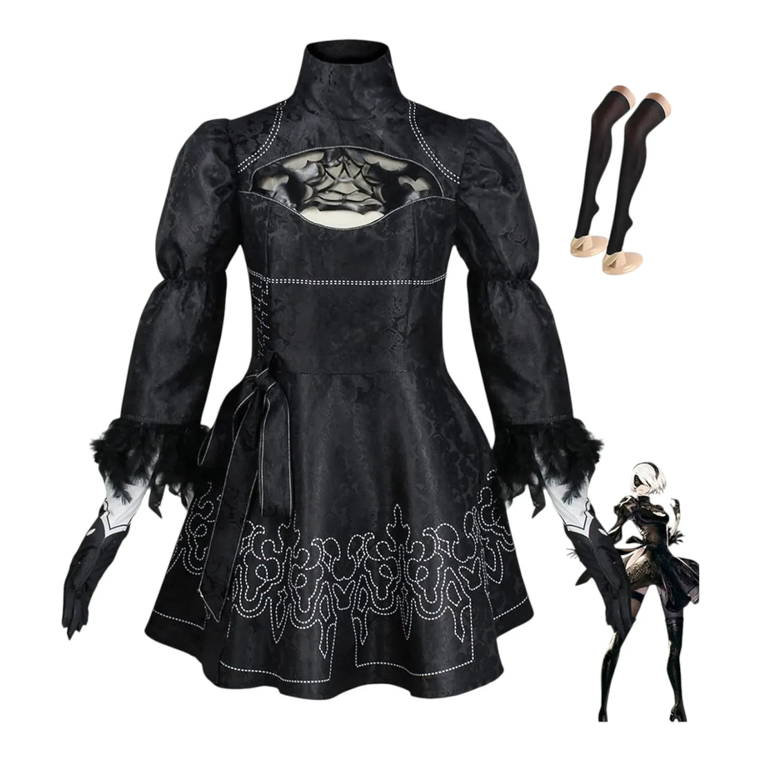 NieR Automata 2B Cosplay Dress Set