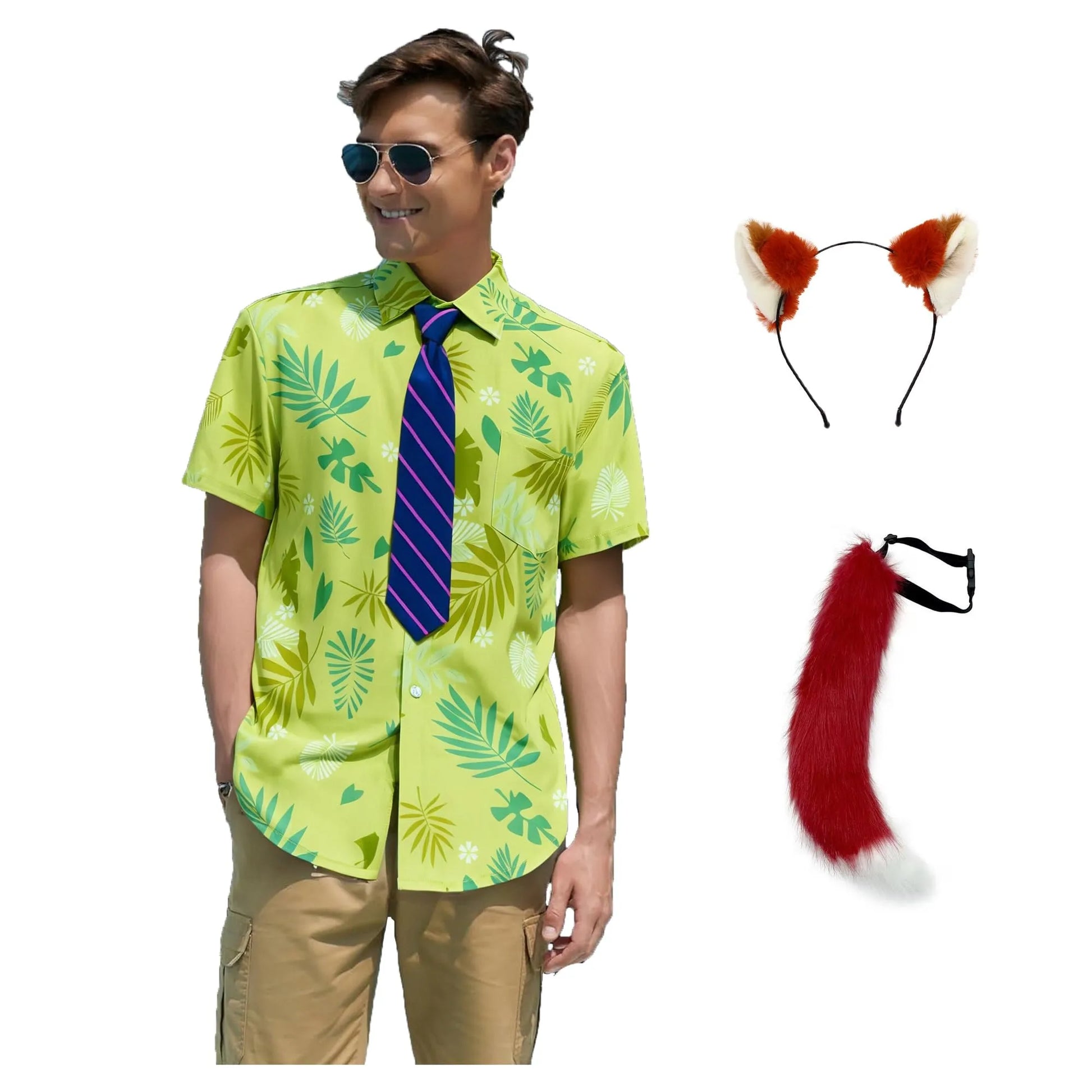 Nick Wilde Hawaiian Cosplay Set