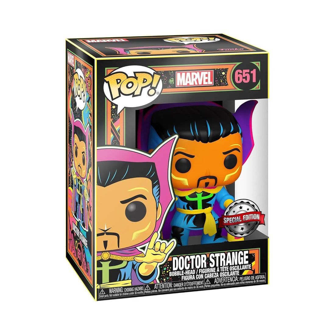 Funko Pop Marvel Dr. Strange Black Light 651 Figure