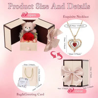 Preserved Rose & Guardian Bear Necklace Vault