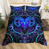 Celestial Aura Neon Zodiac Bedding