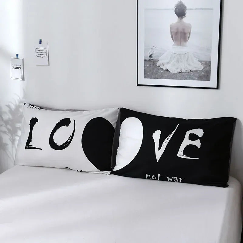 Love Not War Contrast Bedding