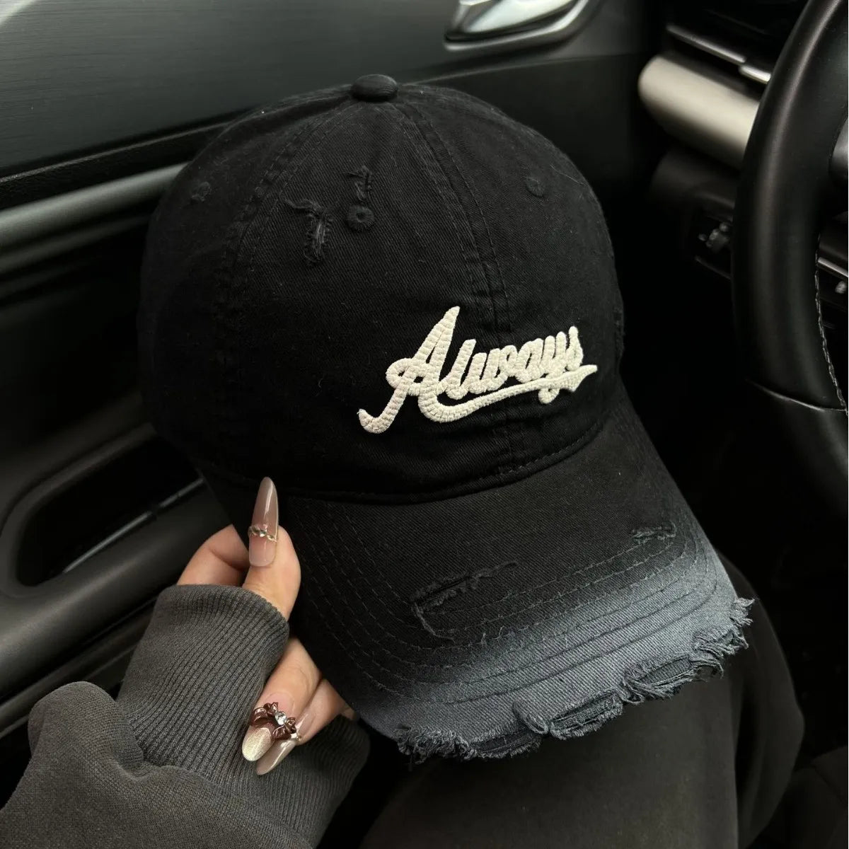 Retro Chic Distressed Snapback Cap