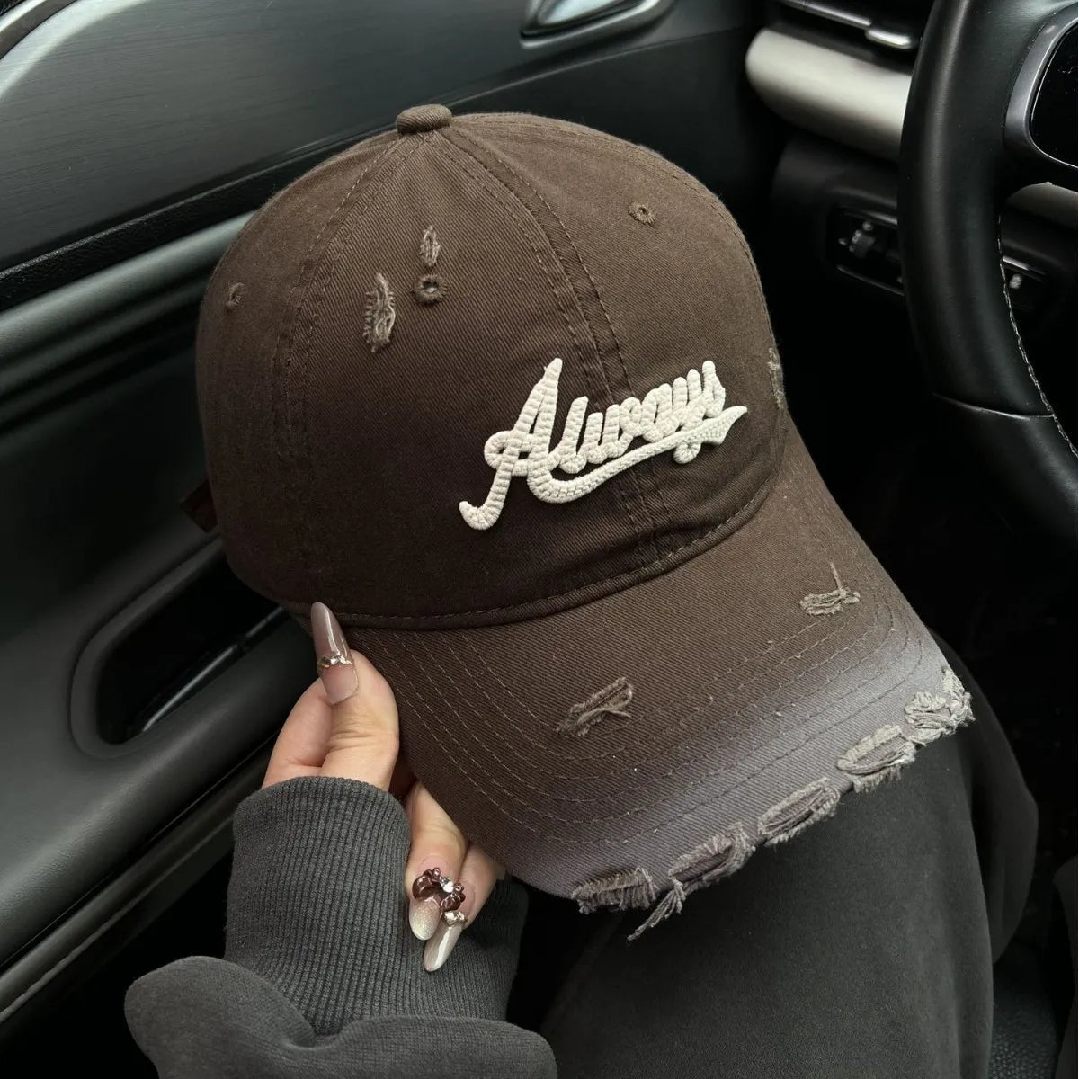 Retro Chic Distressed Snapback Cap