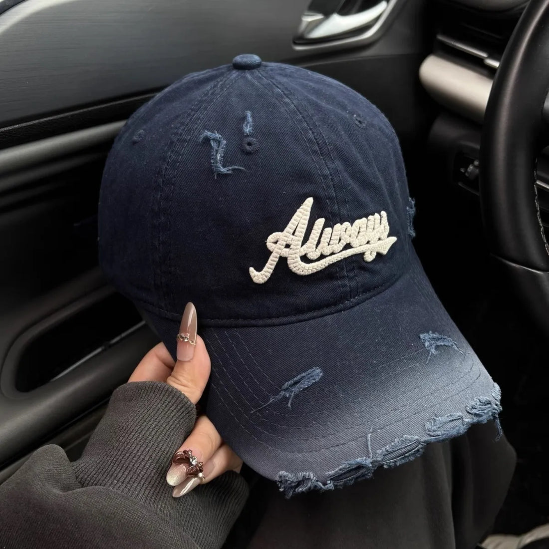 Retro Chic Distressed Snapback Cap