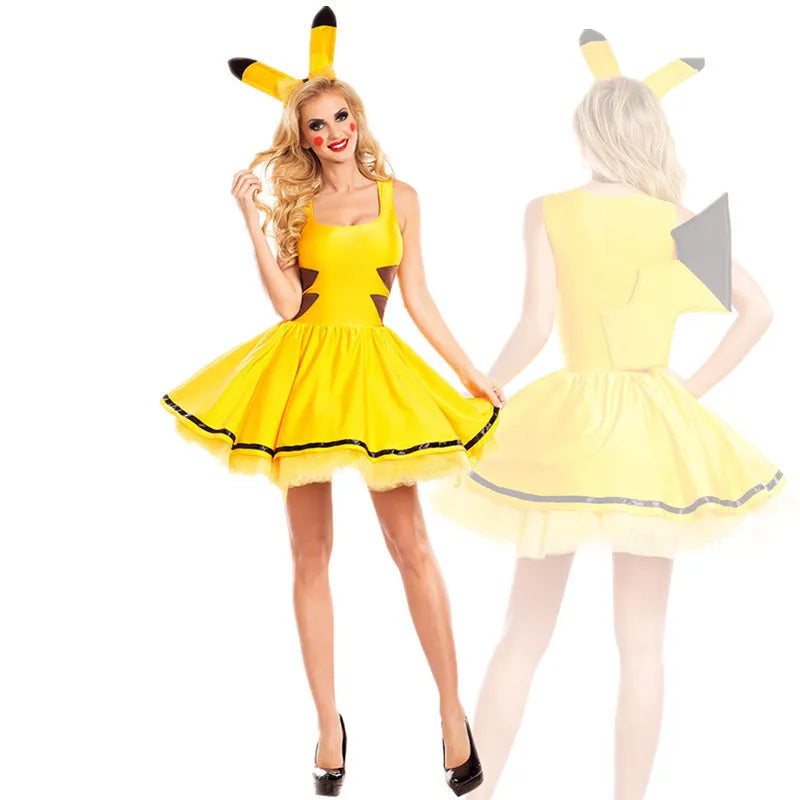 Pokemon Electric Spark Pikachu Dress Costume