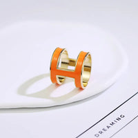 Horse Carriage Luxe Enamel Scarf Ring