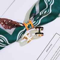 Horse Carriage Luxe Enamel Scarf Ring