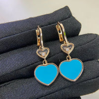 Dancing Diamond Carnelian Heart Earrings