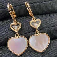 Dancing Diamond Carnelian Heart Earrings