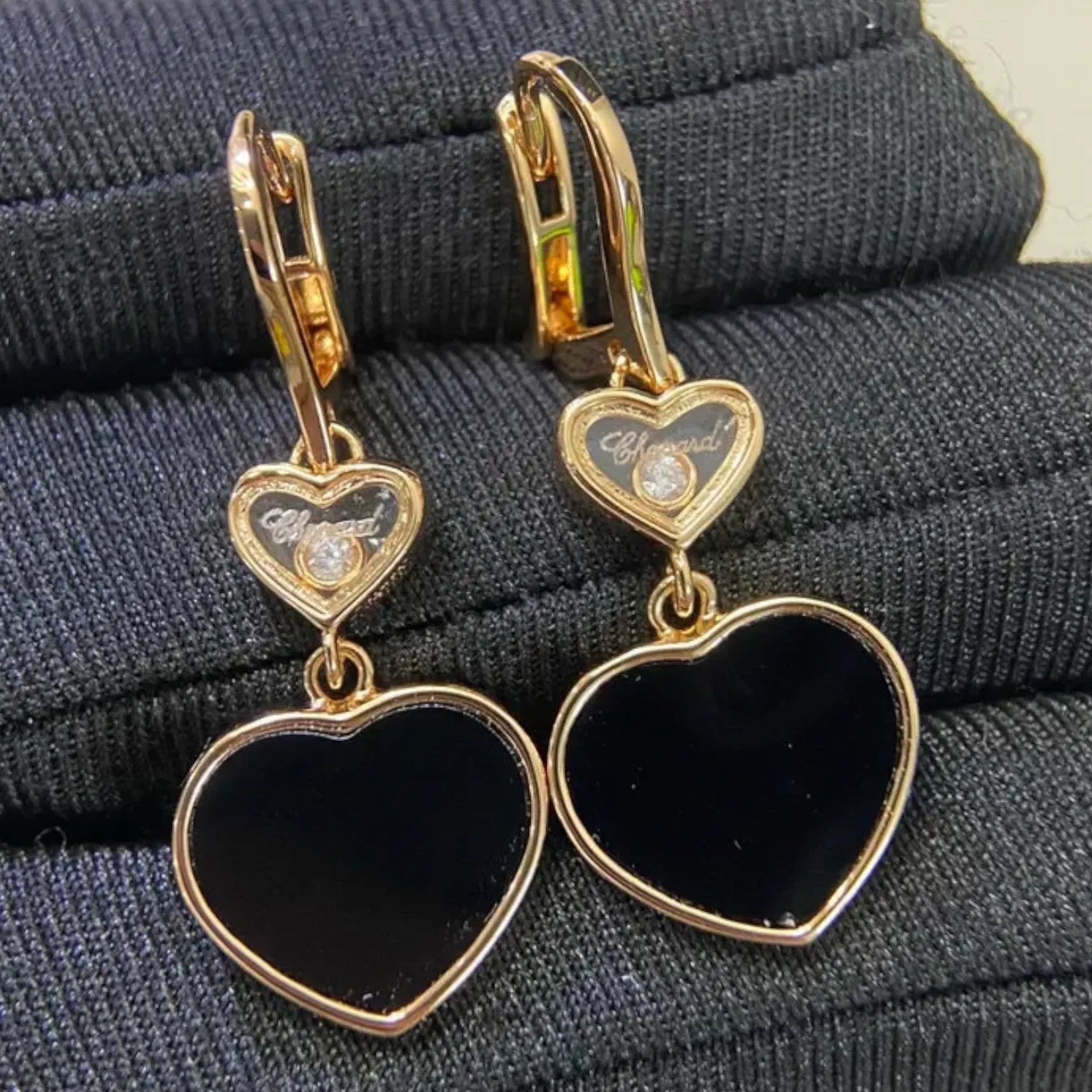 Dancing Diamond Carnelian Heart Earrings