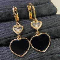 Dancing Diamond Carnelian Heart Earrings