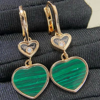 Dancing Diamond Carnelian Heart Earrings