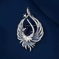 Celestial Fire Crystal Phoenix Brooch
