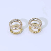 Pave Circle Huggie Earrings