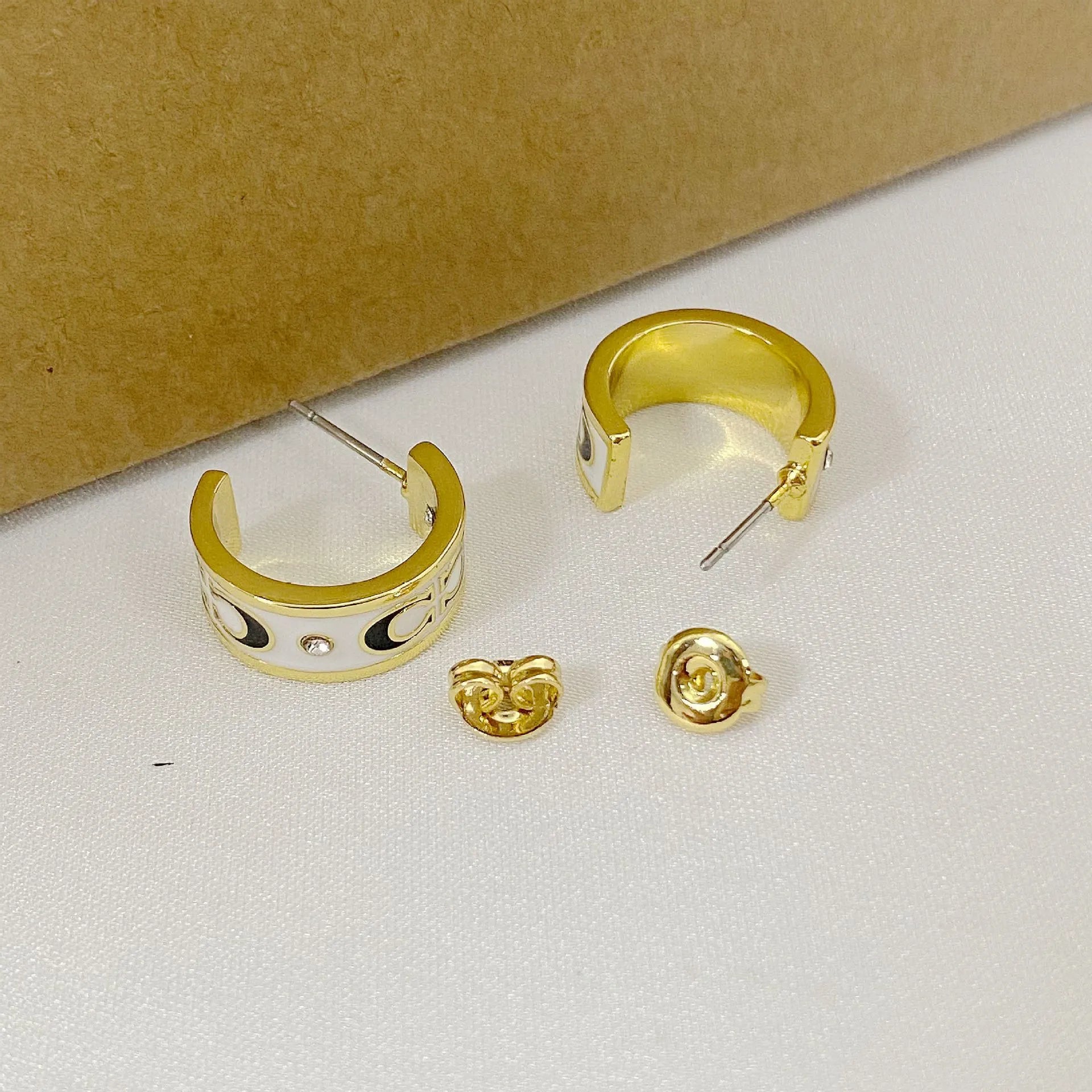 Trainer Luxe Enamel Huggie Earrings