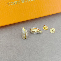 T Luxe Rhinestone Pea Stud Earrings