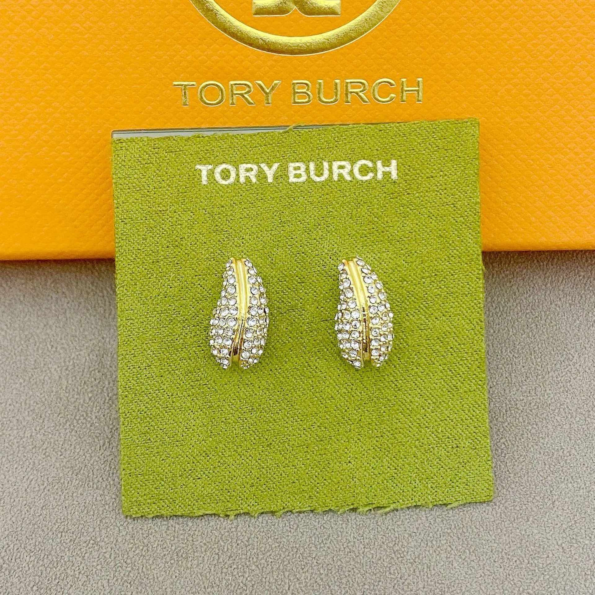 T Luxe Rhinestone Pea Stud Earrings