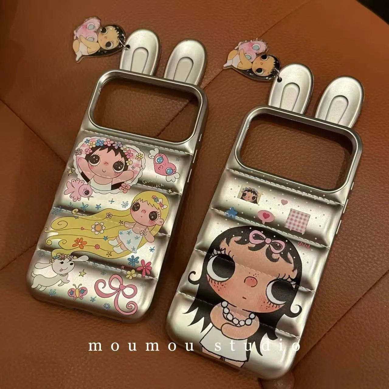 Chrome Bunny Y2K Puffer Phone Case (For iPhone)