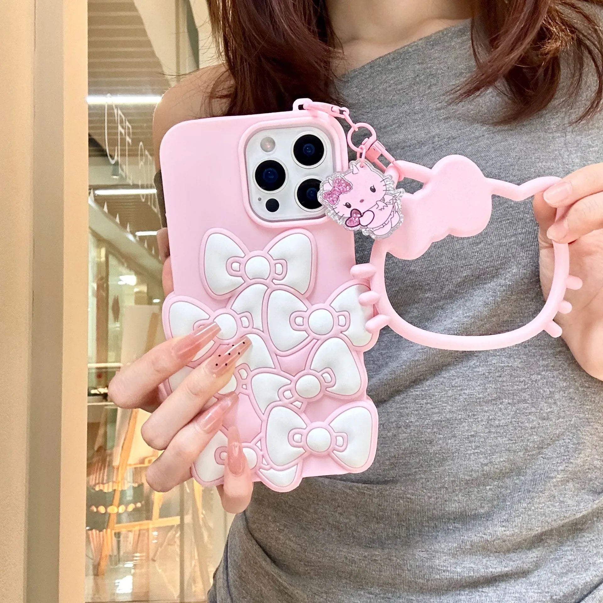 3D Silicone Bow Bouquet Case (For iPhone)