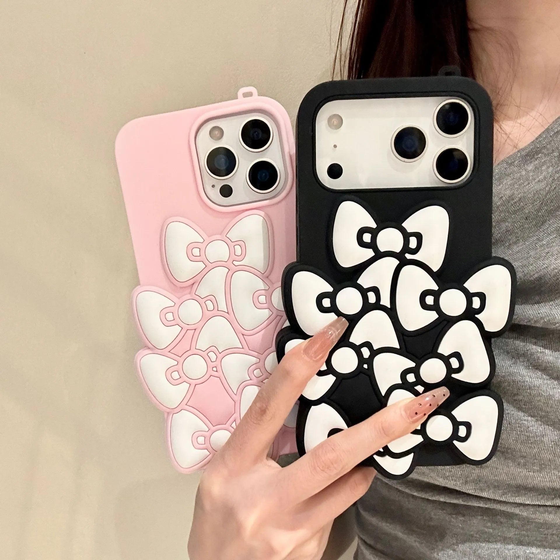 3D Silicone Bow Bouquet Case (For iPhone)