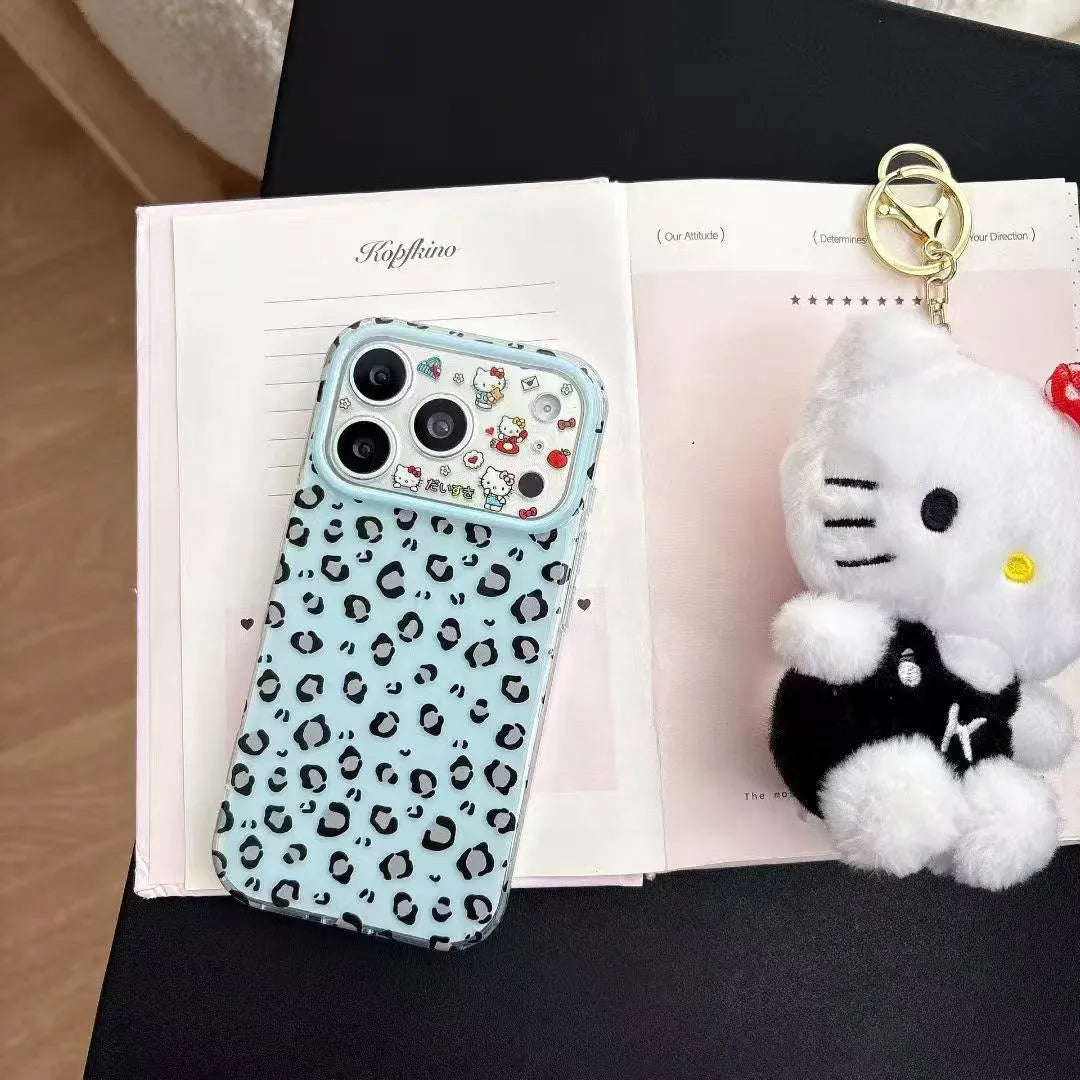 Pastel Gyaru Leopard Kitty Case (For iPhone)