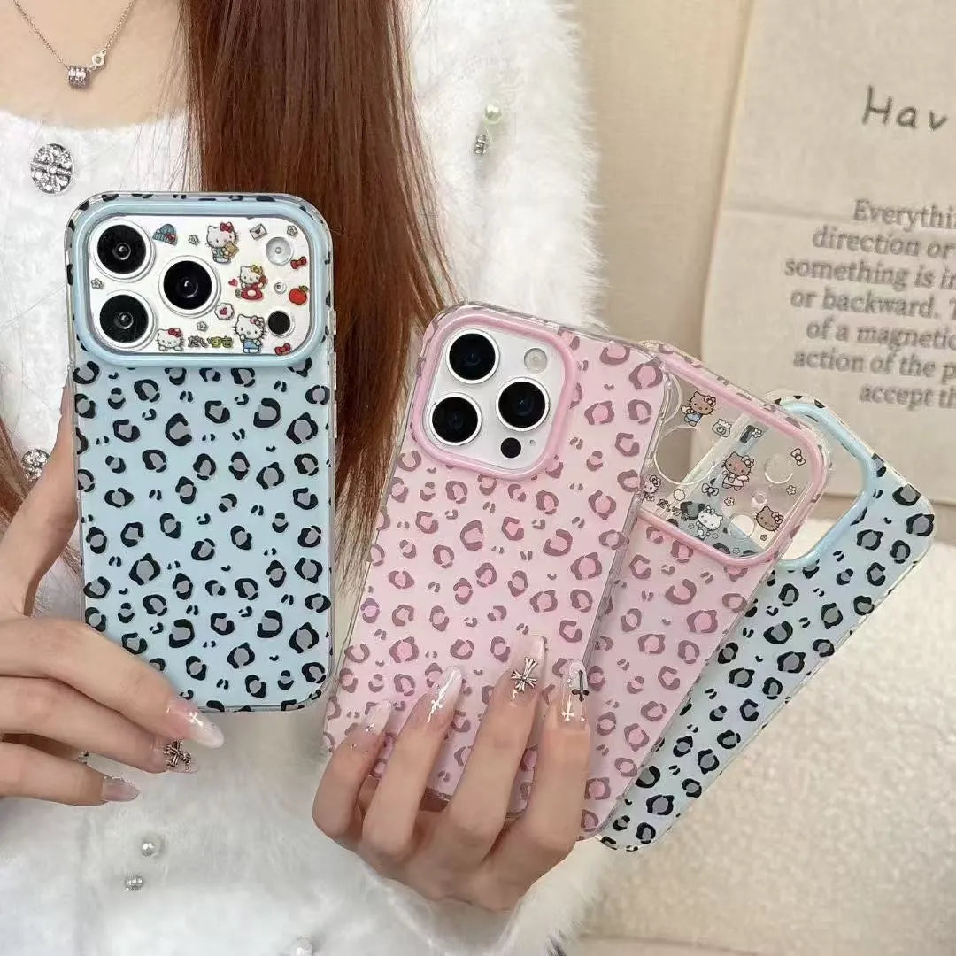 Pastel Gyaru Leopard Kitty Case (For iPhone)