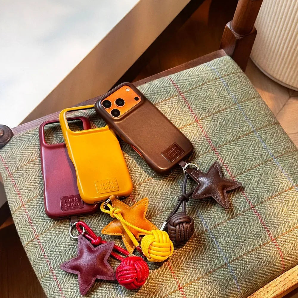 Stellar Knot Premium Leather Charm Case (For iPhone)