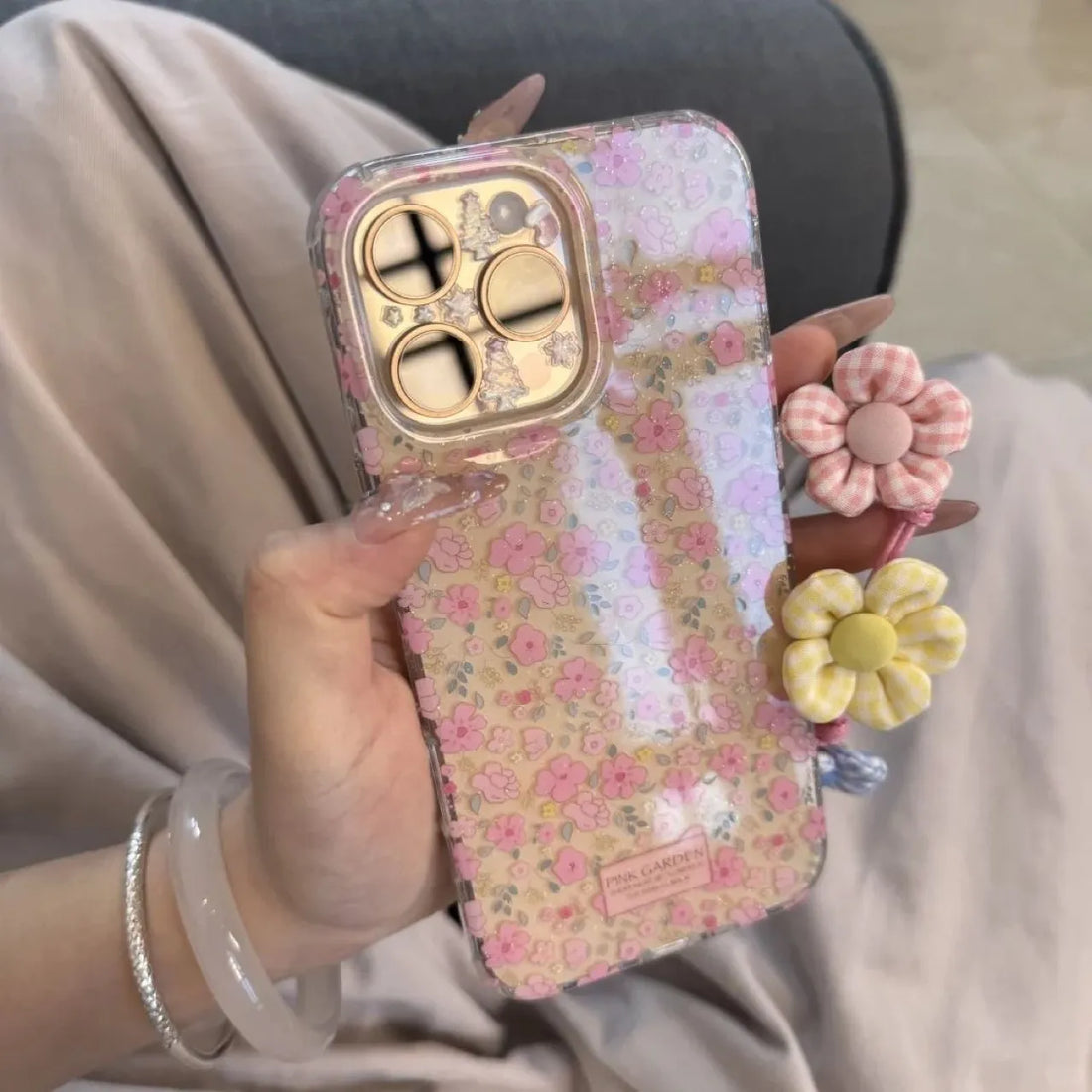 Pink Garden Gingham Blossom Case (For iPhone)