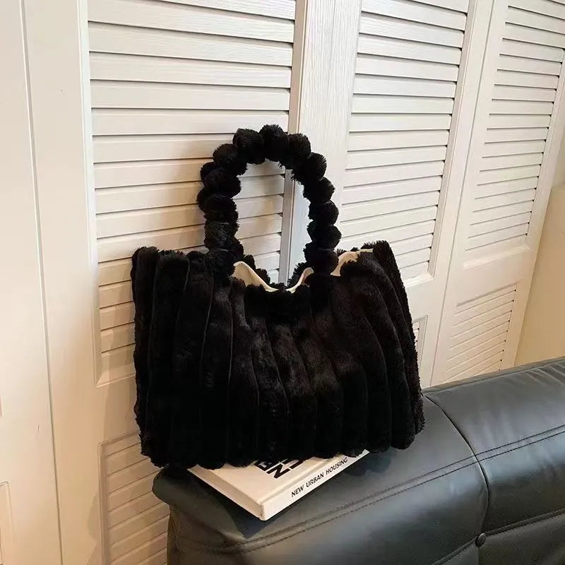 Velvet Ribbon Daily Plush Tote Bag