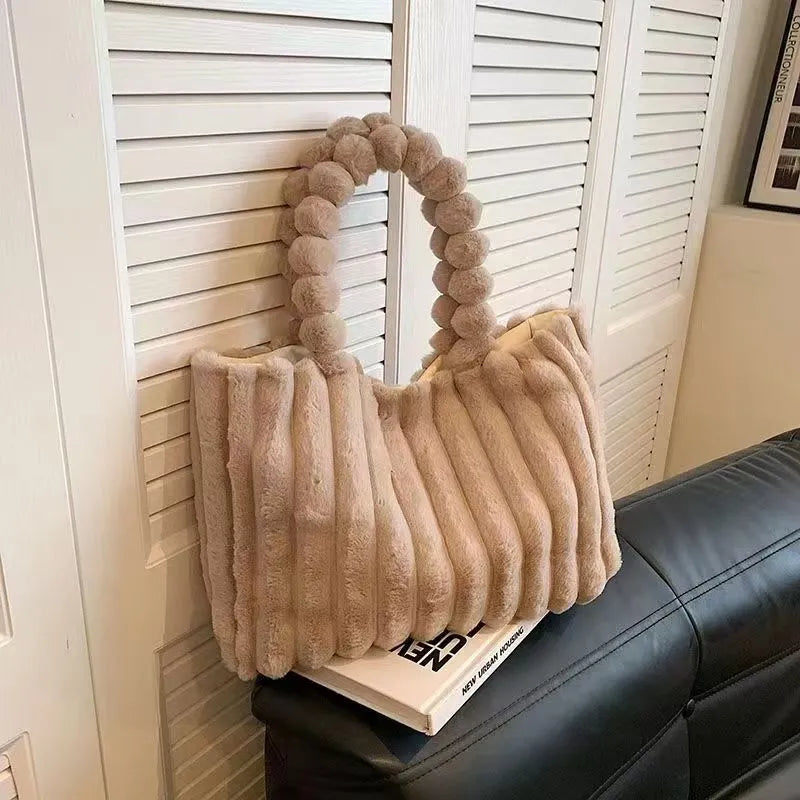 Velvet Ribbon Daily Plush Tote Bag