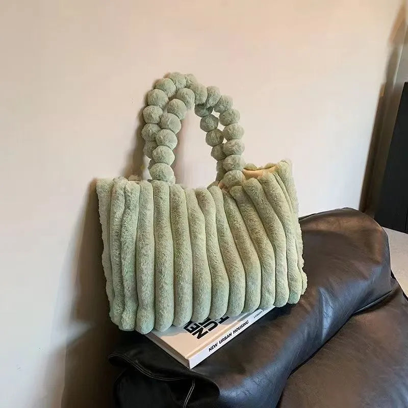 Velvet Ribbon Daily Plush Tote Bag