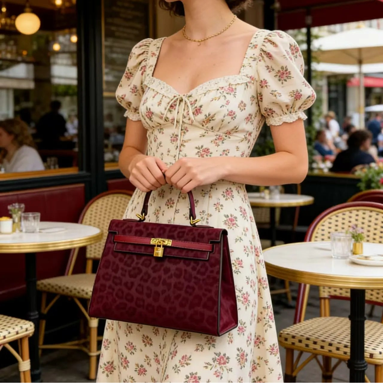 Hermaire Sovereign Heritage Leopard Print Handbag