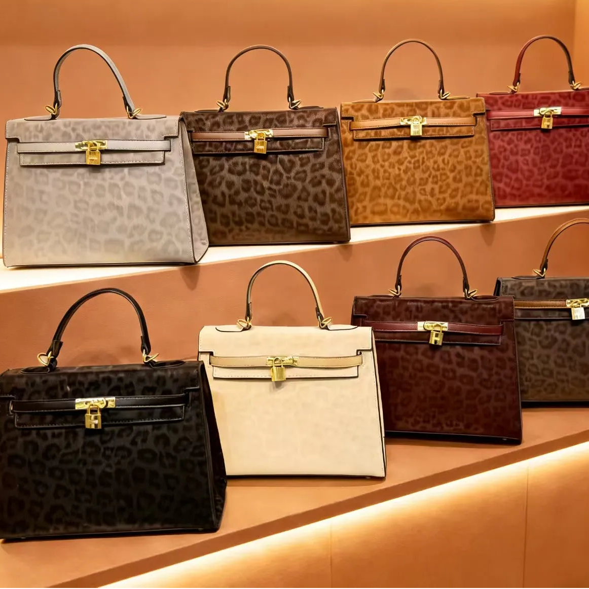 Hermaire Sovereign Heritage Leopard Print Handbag