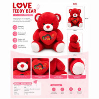 Crimson Love Teddy Bear Plush (40 cm) - Bear Hugs